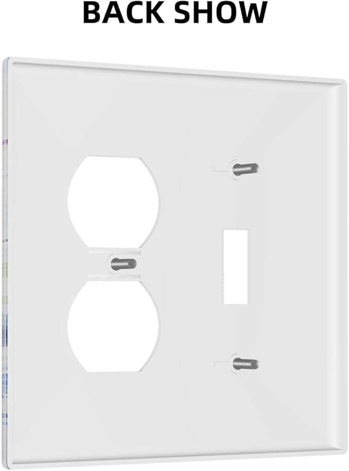 Light Switch Cover Plate Lavender Watercolor Wildflowers Colorful floral 2 Gang Decorative Switch Plates 1 Toggle Duplex Combo Outlet Covers GFCI Wall Plates for Bathroom Bedroom Decor