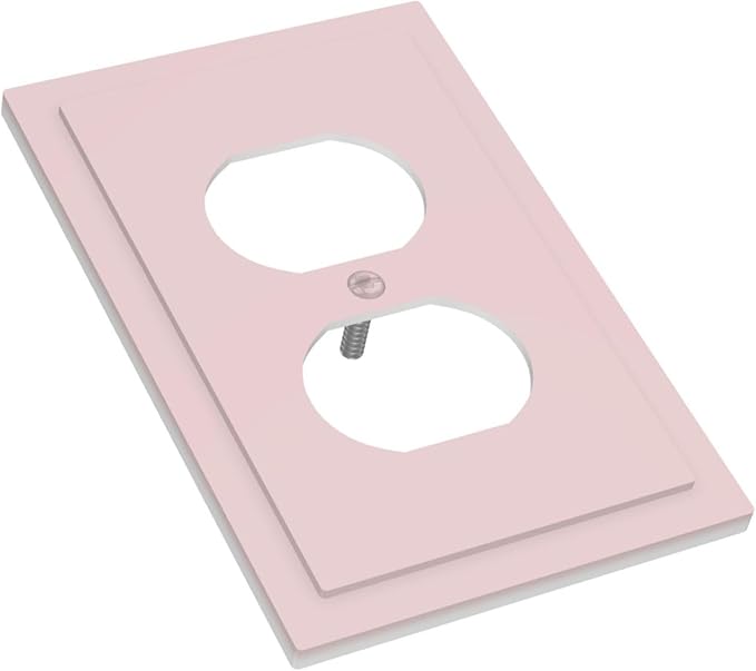Light Pink 1 Gang Electrical Duplex Wall Plate Receptacle Outlet Covers Decorative Dual Single Device Light Switch Cover Switchplate Woman Girl Faceplate