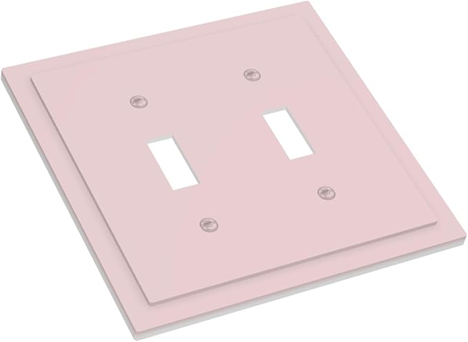 Cute Rose Pink Decorative 2 Gang Toggle Outlet Light Switch Cover Romantic Girl Girly Double Device Wall Plate Electrical Faceplate Dual Device Switchplate
