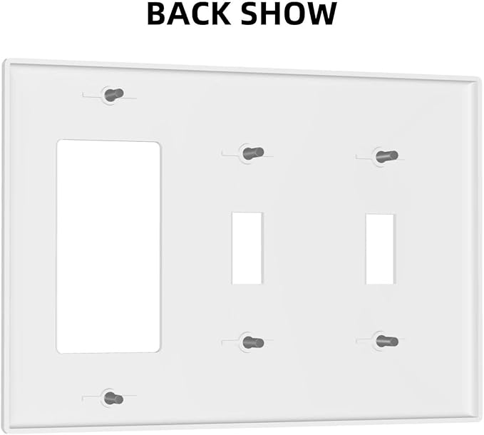 Retro Boho Geometric Mid Century 3-Gang 2-Toggle 1-GFCI/Decorator Combination Light Switch 60S Abstract Atomic Diamond Stars Art Combo Device Two Switches/Rocker Switches Outlet Covers and Wall Plate