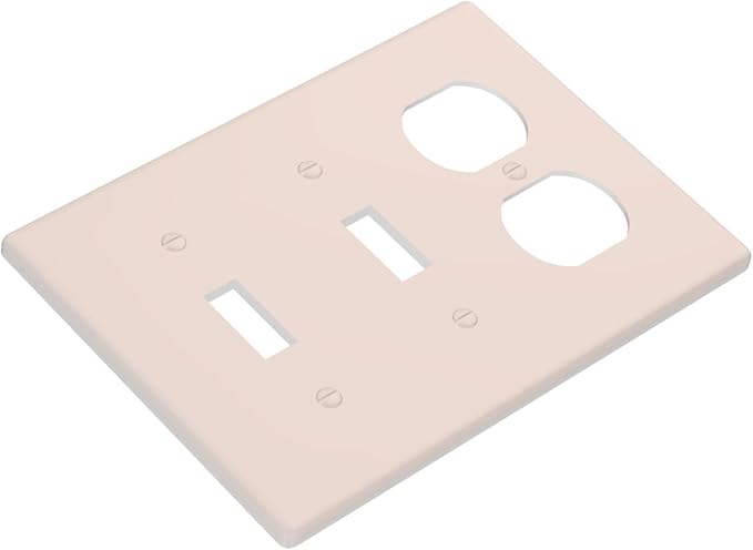 Beige 3 Gang 2 Toggle 1 Duplex Combination Light Switch Plate Decorative Triple Toggle Wall Plate Cover Electrical Faceplate Switch Face Plate