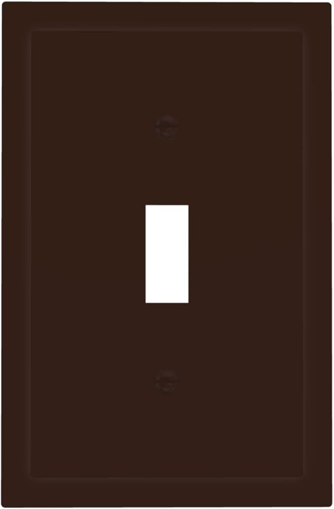 Decorative Toggle Brown 1 Gang Light Switch Cover, Mocha Coffee Single Wall Plate, Dark/Thick Brown Electrical Switch Face Wallplate One Gang