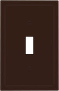 Decorative Toggle Brown 1 Gang Light Switch Cover, Mocha Coffee Single Wall Plate, Dark/Thick Brown Electrical Switch Face Wallplate One Gang