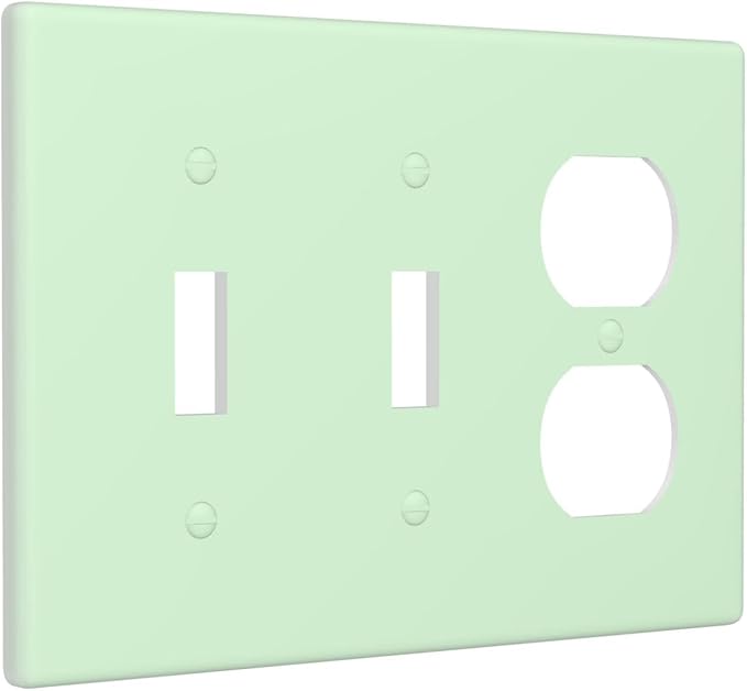 Green 3 Gang 2 Toggle 1 Duplex Combination Light Switch Plate Decorative Triple Toggle Wall Plate Cover Electrical Faceplate Switch Face Plate