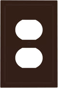 Decorative Thick Brown 1 Gang Duplex Wall Plate Receptacle Outlet Covers, Decorative Matte Frosted Coffee Brown Dual Device Device Light Switch Faceplate Cover