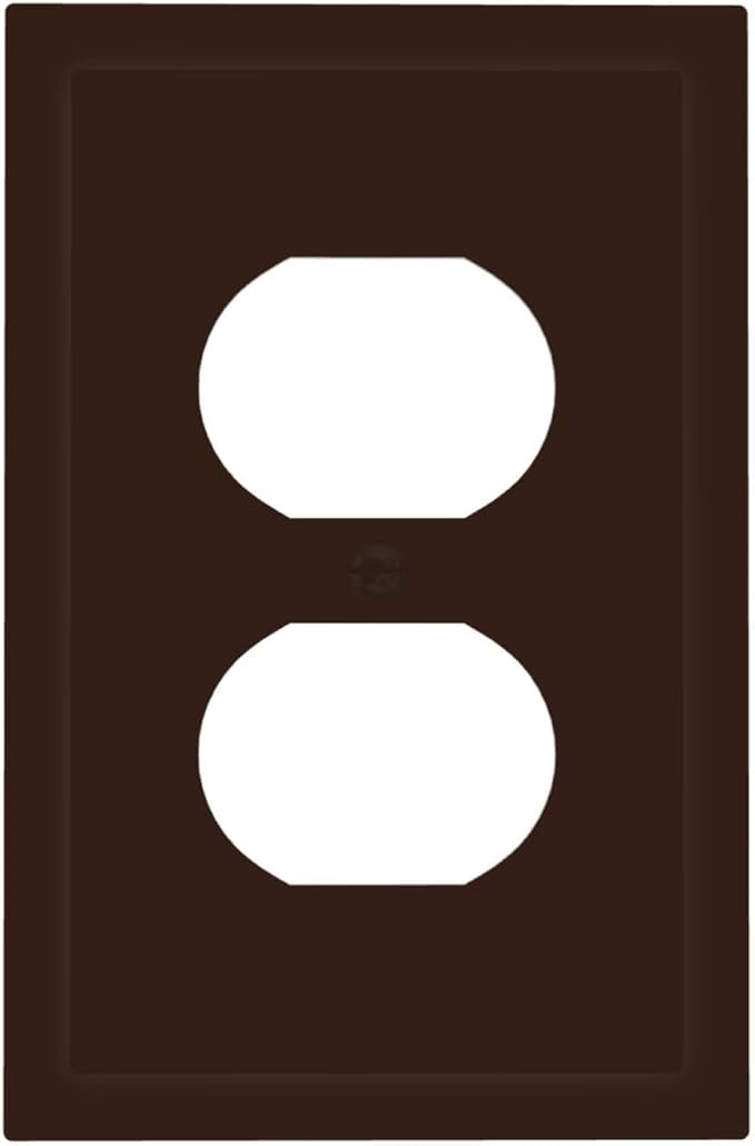 Decorative Thick Brown 1 Gang Duplex Wall Plate Receptacle Outlet Covers, Decorative Matte Frosted Coffee Brown Dual Device Device Light Switch Faceplate Cover