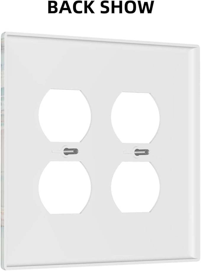 Outlet Covers Ocean Waves Starfish Conch Scallop Shell 2 Gang Double Duplex Decorative Light Switch Covers Electrical Wallplates Socket Faceplate For Kids Room Nursery Decor