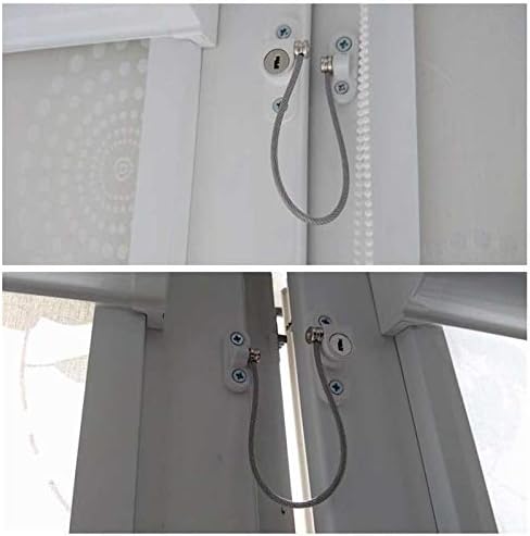 Child Safety Locks Window Door Cable Ventilator Kid Lock Baby Security Locking Keyed Opening Restrictor For Baby Protection Prevent Children Falling Window Lock (2PC White)
