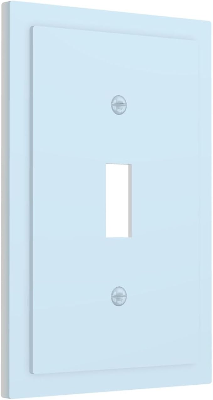 Decorative Solid Light Blue 1 Gang Single Toggle Light Switch Cpver Electrical Elegant Aqua/Teal Royal Blue Wall Plate Decorator Outlet Switchplate Faceplate Covers