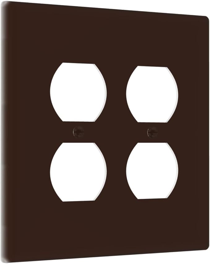 Coffee Brown 2 Gang Double Duplex Receptacle Combo Outlet Light Switch Cover Wall Plate Electrical Faceplate Decorative Dual Device Switchplate
