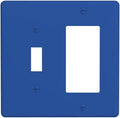 Blue 2 Gang Combination Light Switch Cover Decorative 1-Toggle 1-Decorator Wall Plate Electrical GFCI Combo Receptacle Faceplate