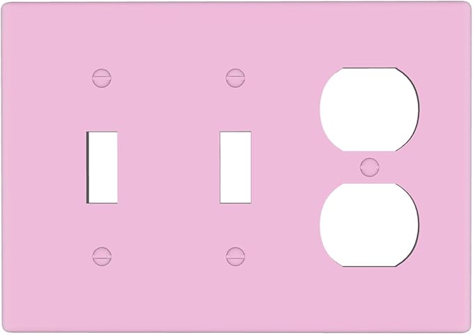 Color Light/Dark Purple 3 Gang 2 Toggle 1 Duplex Combination Light Switch Covers, Decorative Colored Violet Combo Device Triple Toggle/Receptacle Electrical Outlet Switch Face Wall Plate Cover