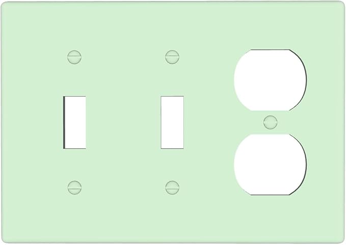 Green 3 Gang 2 Toggle 1 Duplex Combination Light Switch Plate Decorative Triple Toggle Wall Plate Cover Electrical Faceplate Switch Face Plate