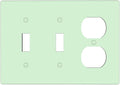 Green 3 Gang 2 Toggle 1 Duplex Combination Light Switch Plate Decorative Triple Toggle Wall Plate Cover Electrical Faceplate Switch Face Plate
