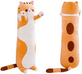 shangman Lovely Plush Cat Doll Cute Cartoon Soft Stuffed Kitten Long Throw Sleeping Pillow Toy Gift for Kids Girlfriend Multiple Size (Brown,50cm/19.6in)