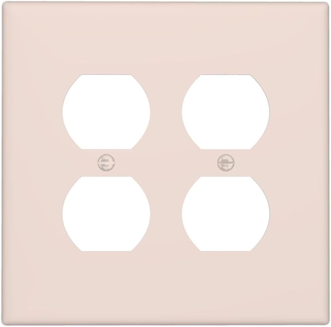 Beige 2 Gang Double Duplex Receptacle Combo Outlet Light Switch Cover Wall Plate Electrical Faceplate Decorative Dual Device Switchplate