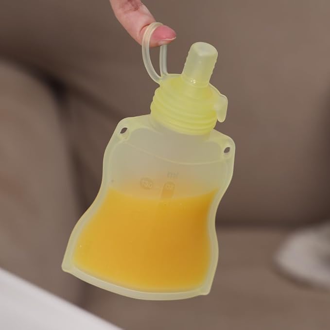 haakaa Silicone Yummy Pouch 4.5 oz – Reusable Silicone Snack & Smoothie Pouch, Refillable, Leak-Resistant, Dishwasher Safe, Eco-Friendly Food Storage for Babies Kids & Toddlers (2-PK, Lemon)