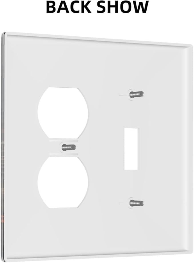 Decorative Art Light Switch Covers Maple Path 2 Gang Single Toggle Duplex Combination Electrical Faceplate Switchplate Wall Plate for Home Decor