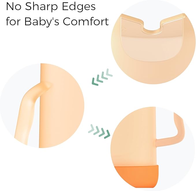 Momcozy Baby Pouch Holder No Squeeze, Baby Food & Juice Box Holder, Mess-Free, Easy Grip for Self-Feeding, BPA-Free & DEHP-Free, Must-Have for Babies, Violet&Orange 2Pcs