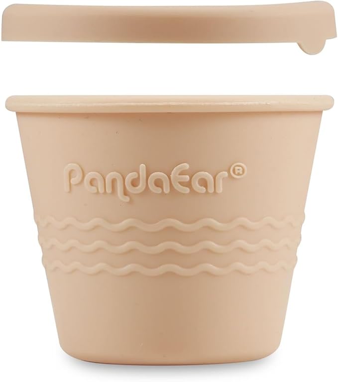 PandaEar 6 Pack Silicone Baby Food Storage Containers (4 oz) -Leakproof & Airtight Reusable Snack Cups with Lids - Freezer, Dishwasher Safe - Versatile Puree Jars for Infants & Toddlers