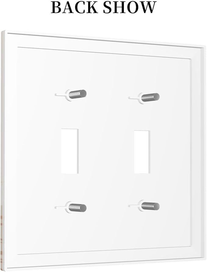 Light Switch Cover Plate Minimalist Floral Boho Botanical Wildflowers 2 Gang Double Toggle Decorative Switch Plates Wall Plates Electrical Faceplate for Bathroom Bedroom Decor