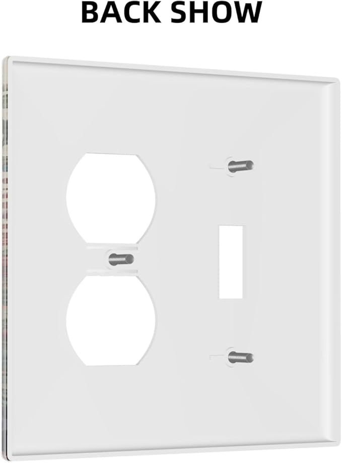 Decorative Outlet Covers Rustic Wildflower Red Floral Green Plant 2 Gang Wall Plate Cover Single Toggle Duplex Combo Two Switch Light Switch Cover Plate Jumbo Dual Face Plate