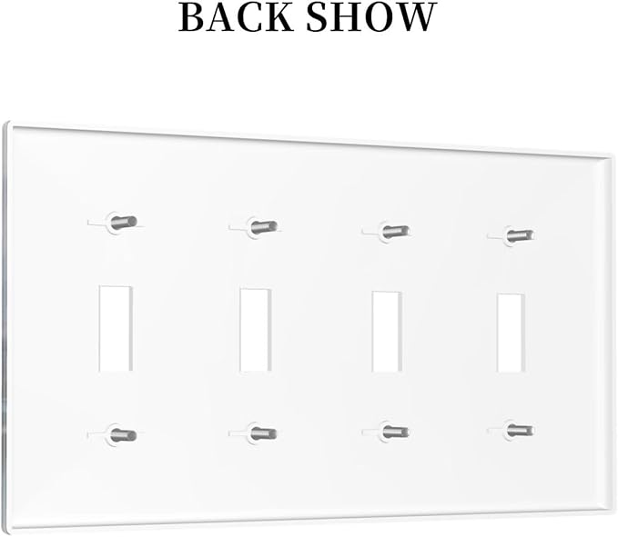 Colorful Nyc Skyline Textured Modern Abstract Light Switch Covers Quad Toggle Electrical Faceplate 4 Gang Wall Plate Decorative Switch Plates Cover for Bedroom Living Room Decor