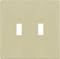 ENERLITES Screwless Double Toggle Switch Wall Plate, Child Safe Dual Light Switch Cover, Standard Size 2-Gang 4.68" x 4.73", Unbreakable Polycarbonate Thermoplastic, UL Listed, SI8812-I, Glossy, Ivory