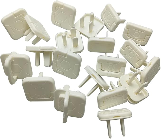 20PackWhite Outlet Covers with Hidden Pull Handle Baby Proofing Plug Covers 2-Prong and 3-Prong Electrical Outlet Cap, Safety Power Outlet Plug Covers,Protectors Kid Proof Outlet Cap