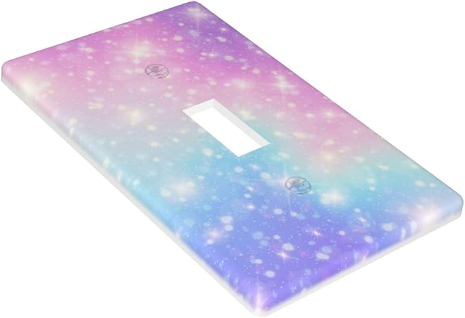 Pink Blue Galaxy Light Switch Cover Plates Decorative Single Toggle Wall Plate, 1 Gang Lightswitch Cover
