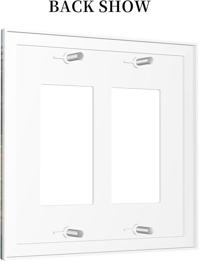 Decorative Outlet Covers Floral Landscape Rustic Nature Wildflower 2 Gang Double Gfci Rocker Electrical Wall Panels Light Switch Cover Plate For Bed Room Living Room Decor