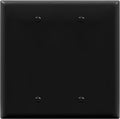 ENERLITES Double Blank Device Wall Plate, Gloss Finish, Mid-Size 2-Gang 4.88" x 4.92", Unbreakable Polycarbonate Thermoplastic, UL Listed, 8802M-BK, Black