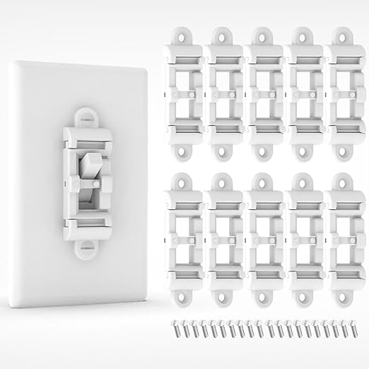 Child Proof Light Switch Cover Guard 10 Pack - Unbreakable Toggle Switch Protector for Kids Safety, Smart Home & Security, 24/7 Protection,White