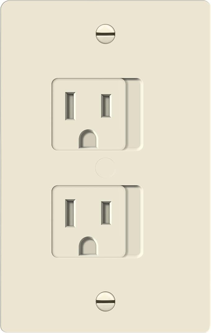 ENERLITES Child Proof Outlet Cover, Self-Closing, Fits Both Duplex and Decorator Outlet, Safety Design, Tamper-Resistant Socket Plug for Receptacle, Size 4.68" x 2.93", 8800-TR, Light Almond