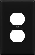 ENERLITES Duplex Receptacle Outlet Wall Plate, Electrical Outlet Cover, Gloss Finish, Mid-Size 1-Gang 4.88" x 3.11", Unbreakable Polycarbonate Thermoplastic, UL Listed, 8821M-BK, Black