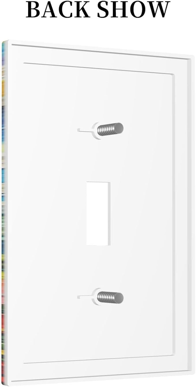 Hot Air Balloons Floral Vibrant Colors Flowers Mountains Stars Moon Decorative Light Switch Cover 1 Gang Single Toggle Device Electrical Faceplate Switchplates Decorator Outlet Wall Plate for Bedroom