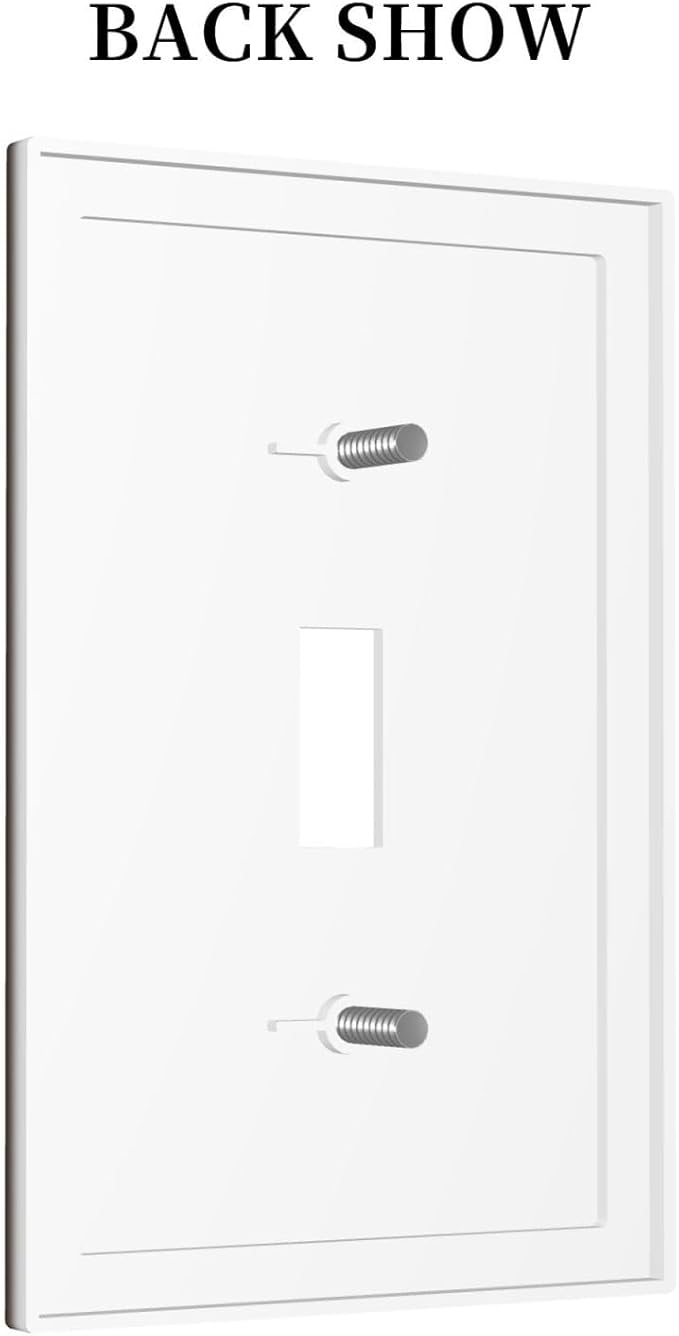 Decorative Toggle Brown 1 Gang Light Switch Cover, Mocha Coffee Single Wall Plate, Dark/Thick Brown Electrical Switch Face Wallplate One Gang