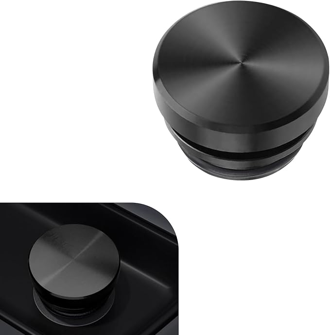 WZP Cigarette Lighter Plug Cover, Aluminum Cigarette Lighter Socket Cover Cap, Dustproof Waterproof Plug Covers Replacement, Universal for Car Power Port Outlet with Standard 12V Power Source (Black)