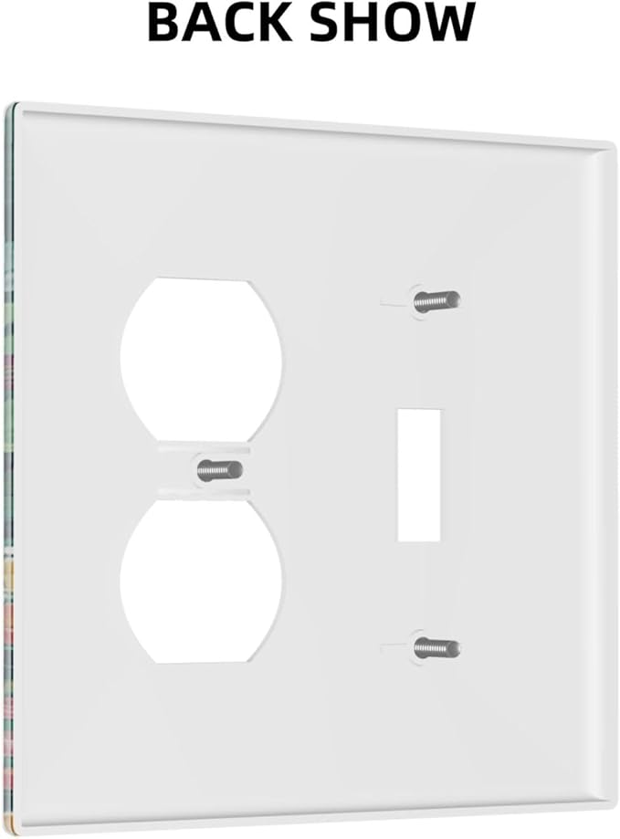 Decorative Switch Cover Plate with Wildflowers & Stars Botanical Floral Art Design Toggle Duplex Wall Plate 2 Gang Light Switch Cover Outlet Covers for Garden Theme Wall Decor