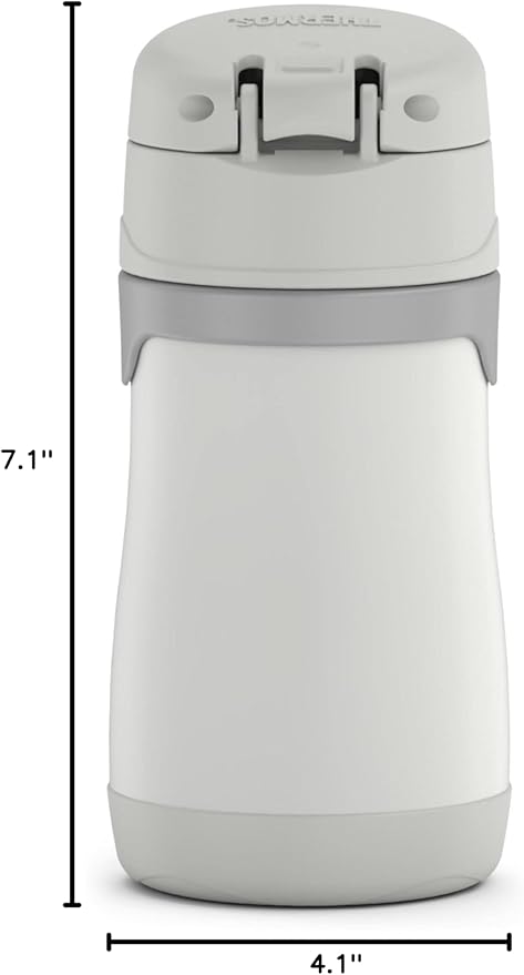 THERMOS BABY 10 ounce Stainless Steel Vacuum Insulated Straw Bottle, Gray
