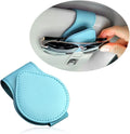 OFBAND Magnetic Sunglass Holder for Car Visor,PU Leather Car Sunglass Holder Organizes Glasses Tickets Cards & Keeps Car Tidy,Universal Car Accessories Interior (Lake Blue)
