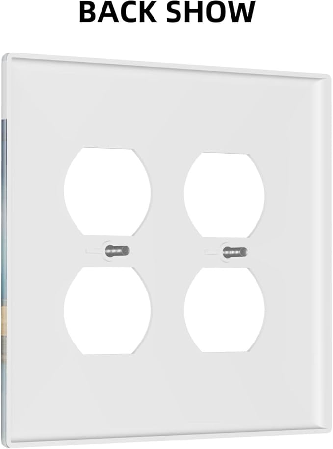 Mountains Landscape Lake Bird Reflection Outlet Covers 2 Gang Double Duplex Decorative Light Switch Covers Electrical Wallplates Socket Faceplate for Bedroom Living Room Decor