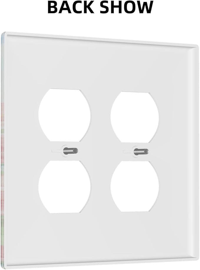 Cat Flower Double Duplex Receptacle Outlet Cover Wall Plate Decorative 2 Gang Light Switch Covers Electrical Switchplate Home Decorate Faceplat for Bathroom Bedroom Kitchen Room 4.5 x 4.5 Inch