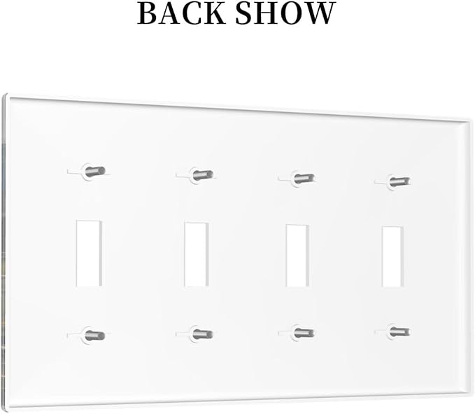 Sunset Wild Flower Field Floral Nature Landscape Light Switch Covers Quad Toggle Electrical Faceplate 4 Gang Wall Plate Decorative Switch Plates Cover for Farmhouse Bedroom Decor