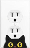 1-Gang Duplex Wall Plate, Black Cat Printed Pattern Outlet Cover, Cute Pet Lover Decor for Cat Room Bedroom Home