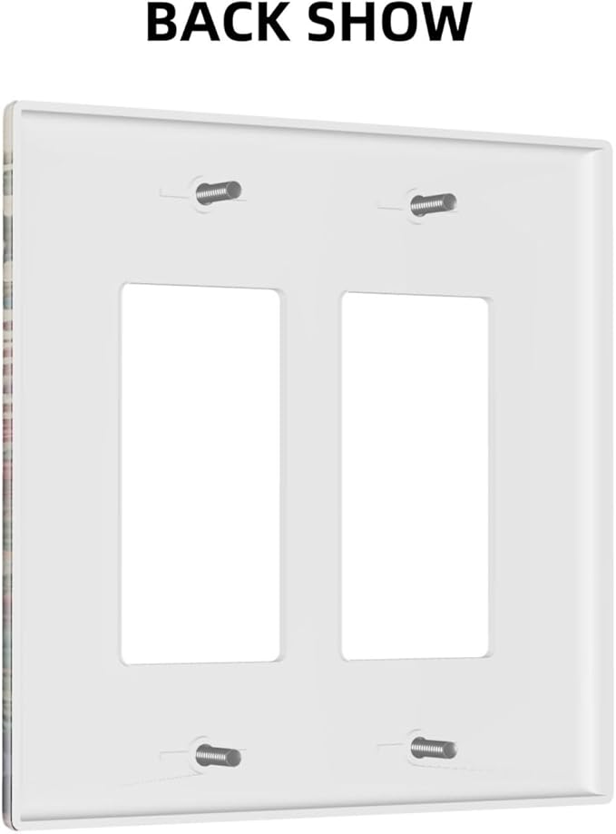 Decorative Outlet Covers Rustic Wildflower Red Floral Green Plant 2 Gang Wall Plate Double Rocker Two Switch Wall Cover Plate Jumbo Dual Electrical GFCI Face Plate