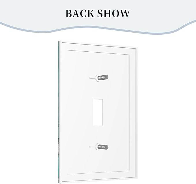 Decorative Switch Plate Covers Turquoise Flowers and Butterflies Rustic Teal White Floral 1 Gang Wall Plate Single Toggle Light Switch Cover Plate Electrical Switchplate Receptacle Faceplate