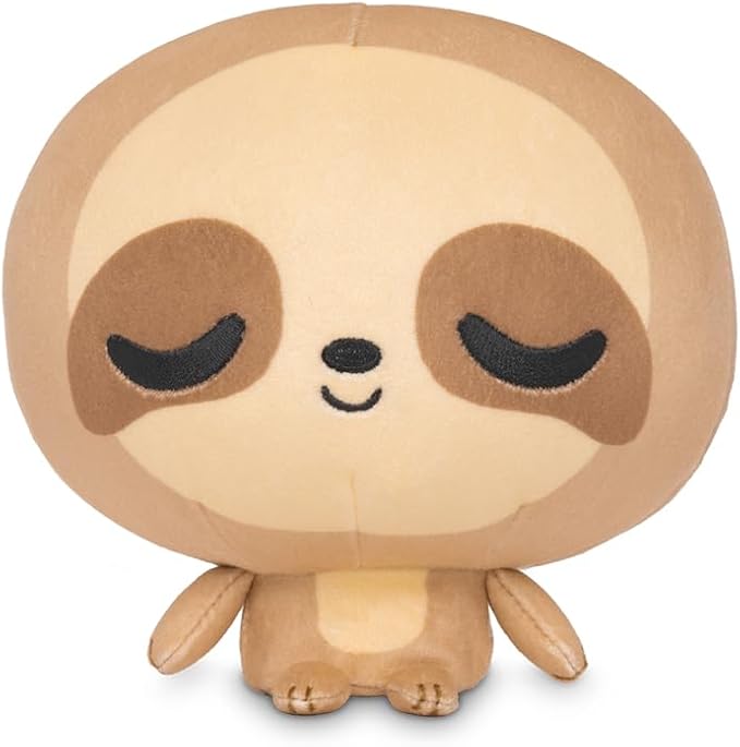 TeeTurtle Cloudheads Comet the Sloth Plush - 5-Inch Stuffed Animal with Embroidered Details - Soft Cuddly Plush Toys for Kids, Teens, and Adults