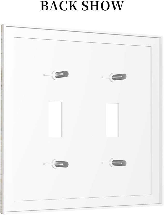 Vintage Letter Paper Wildflowers Dragonfly Daisy Floral Decorative Switch Plates 2 Gang Double Toggle Outlet Light Switch Cover Wall Plate Electrical Faceplate for Farmhouse Bedroom Decor