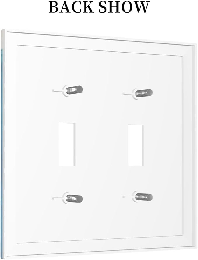 Swimming Woman Funny Shark Blue Ocean Decorative Switch Plates 2 Gang Double Toggle Outlet Light Switch Cover Wall Plate Electrical Faceplate for Kids Room Bedroom Decor